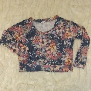 Extra Soft, Semi Crop Floral Sweatshirt
